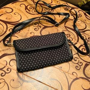 Black and white polka dot wallet purse